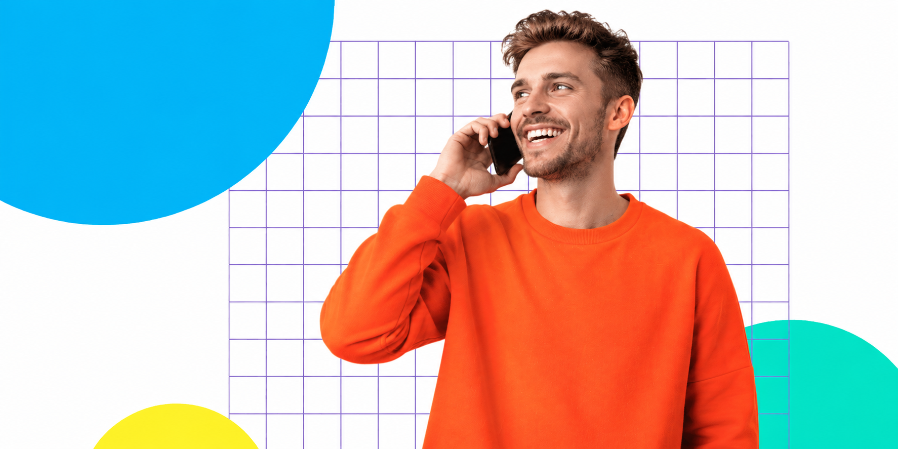 UK business professional using mobile phone for Cloud PBX calls